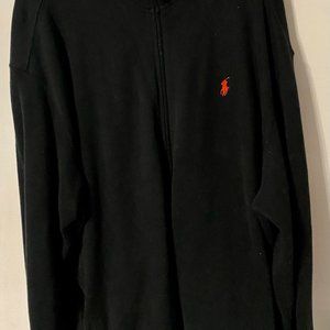 Mens XXl Polo Ralph Lauren Black Rib Zip Sweater